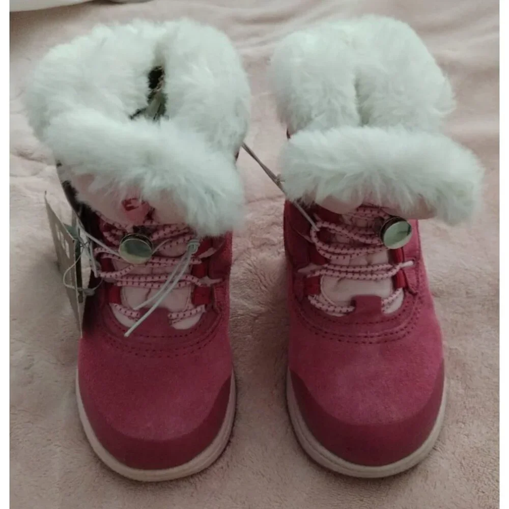 Swiss Tech Kids Winter Boots Size 6 Pink Fur Lined Waterproof